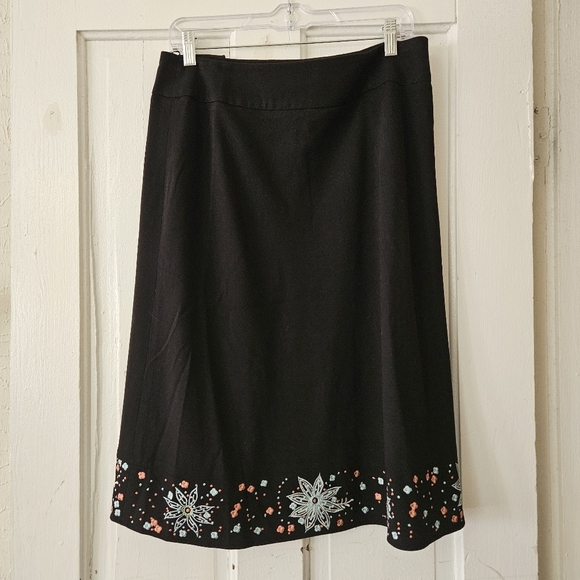 LaVie Boheme Women’s Black Embroidered A-Line Knee-length Skirt Size 10, Boho - Picture 4 of 7